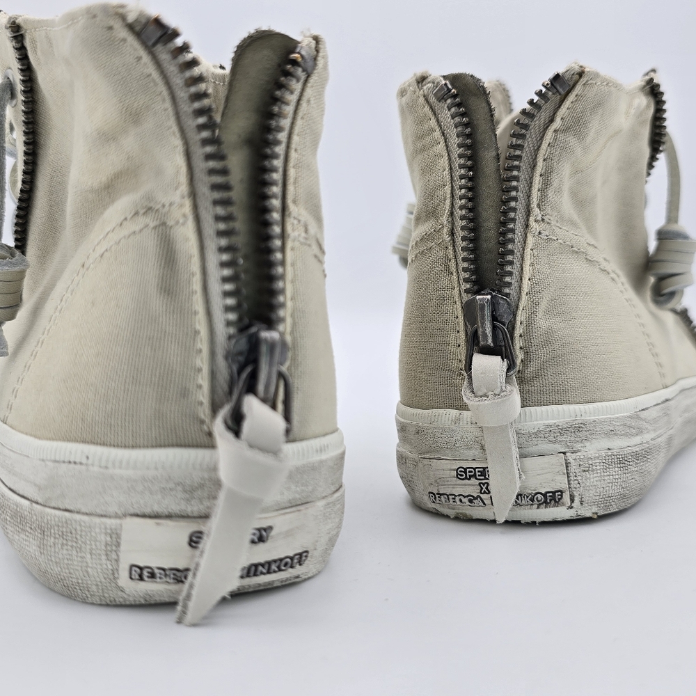 Sperry Women's X Rebecca Minkoff Fashion Boot/High-Top Canvas Sneakers, Tan, 7.5 - Picture 8 of 16